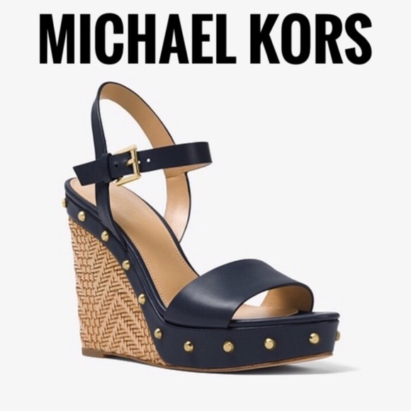 MICHAEL Michael Kors Shoes - Michael Kors Ellen studded Wedge leather sandals
